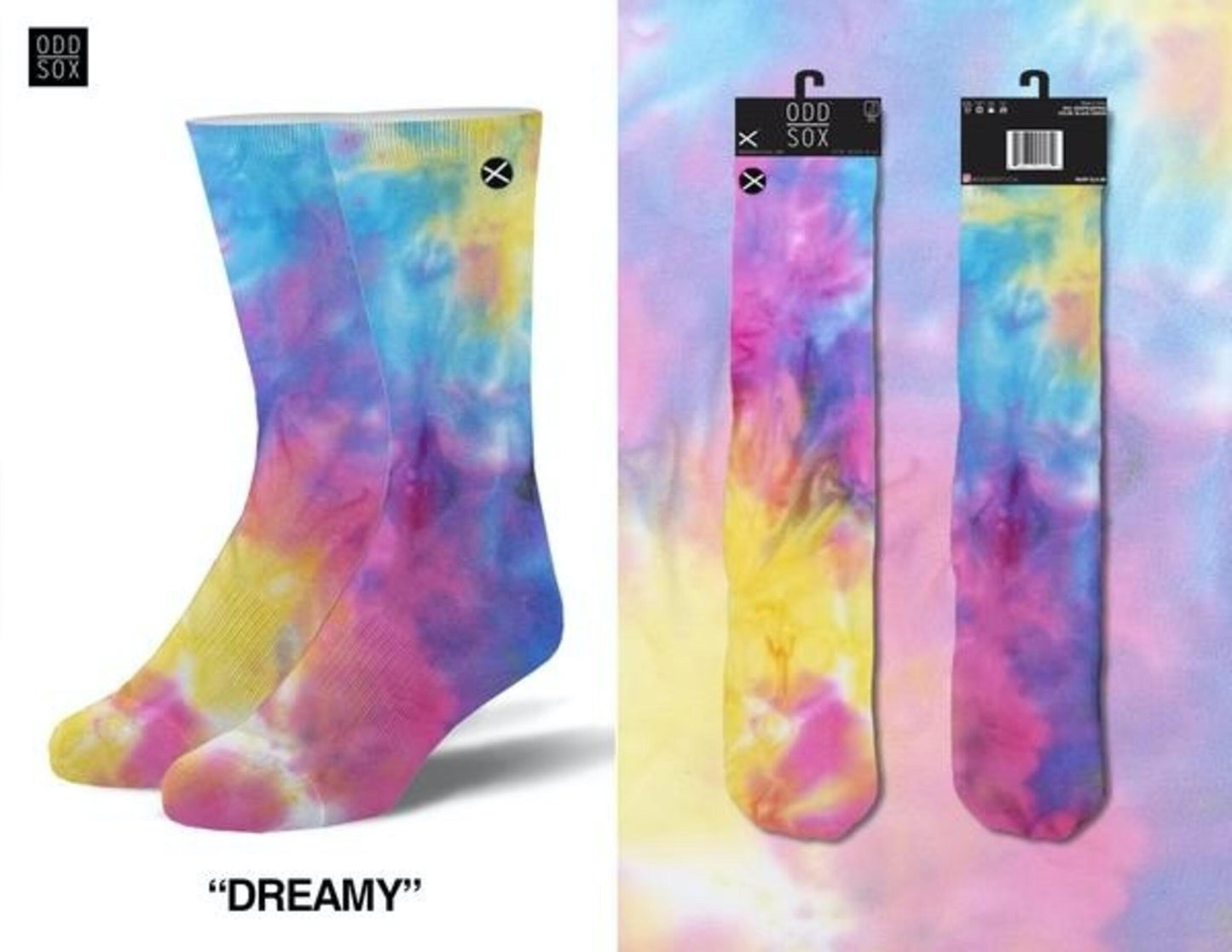 Odd Sox Tie Dye Dreamy Crew Socks