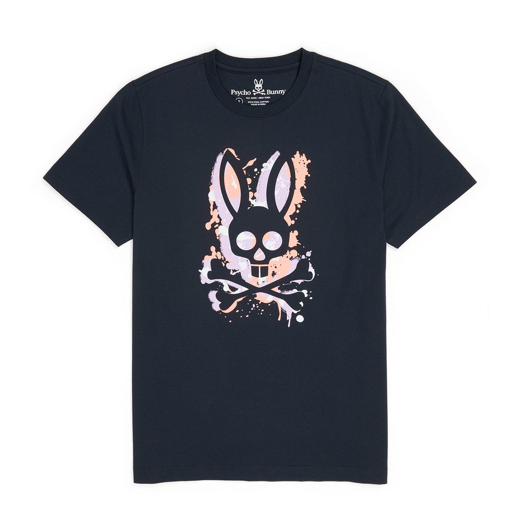 Psycho Bunny Mens Waverly Graphic Tee - Navy