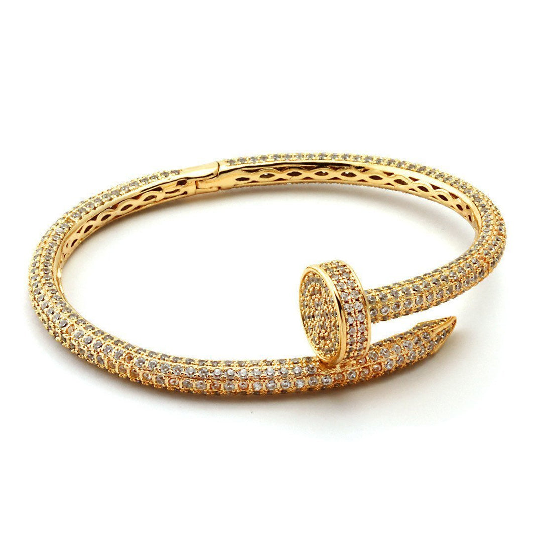 King Ice 5MM Iced Studded Nail Bangle Bracelet