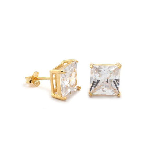 20k Gold Diamond Stud Earring 5MM (Square)