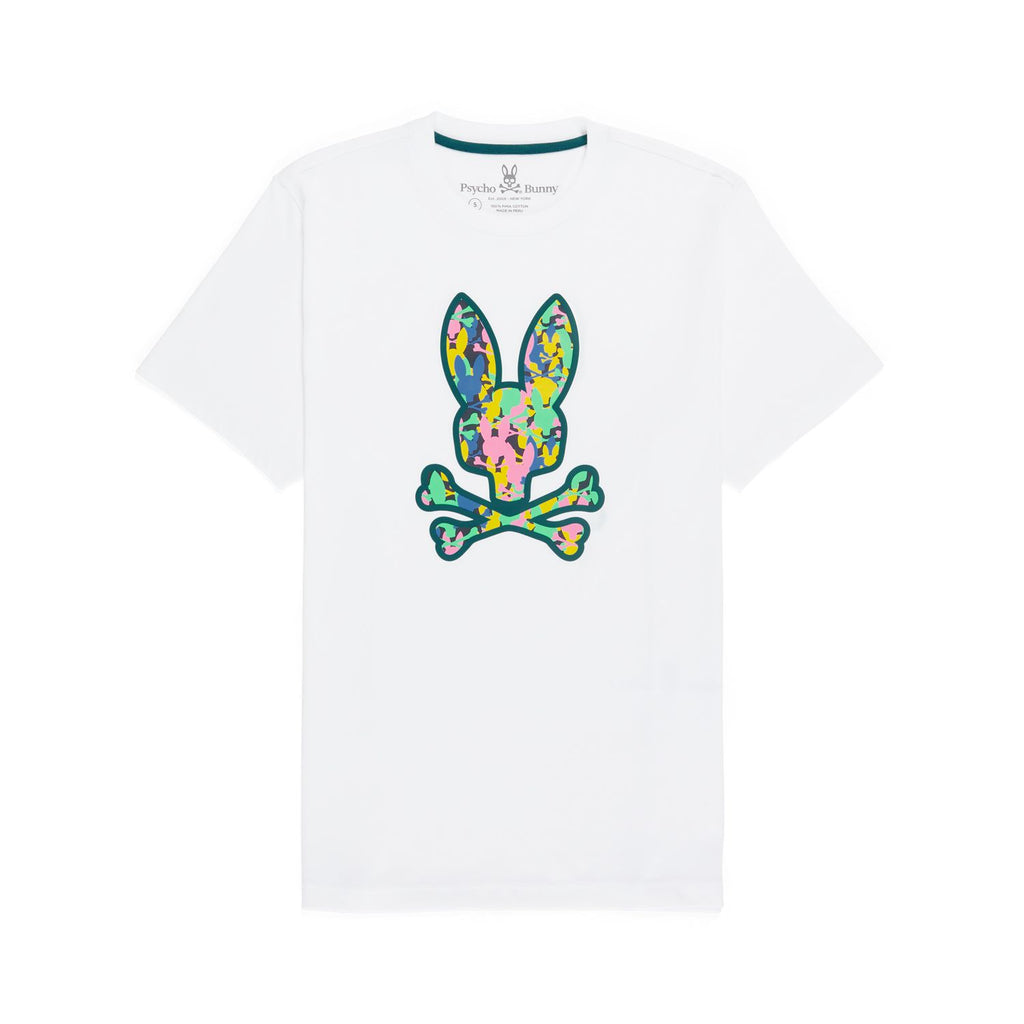 Psycho Bunny Mens Suncoast Graphic Tee - White