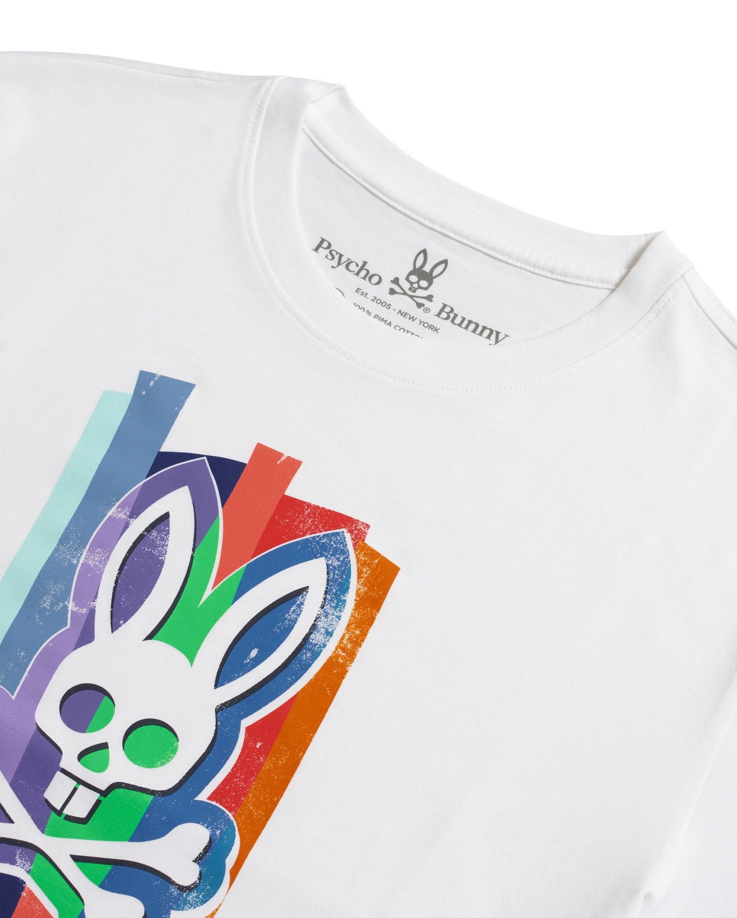 Psycho Bunny Mens Tatterford Graphic Tee - White