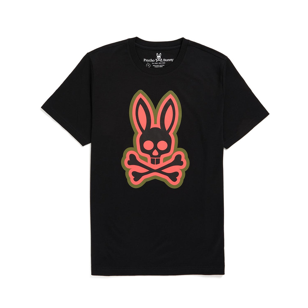 Psycho Bunny Mens Patchin Graphic Tee - Black