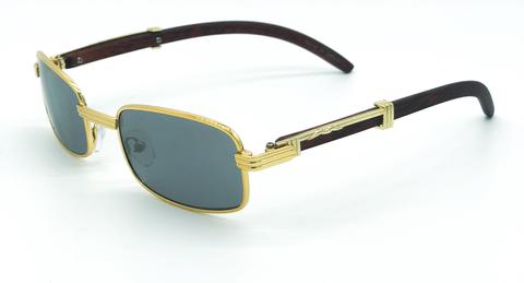 Square Carter Wood Sunglasses (Gold)