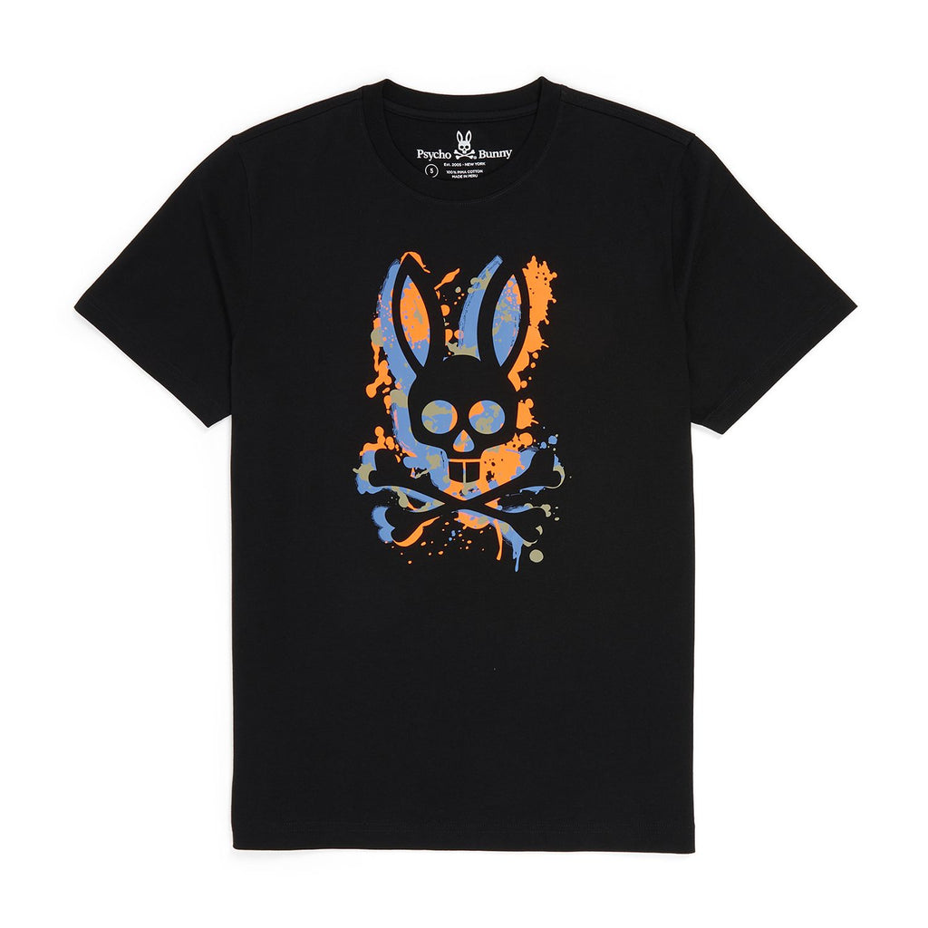 Psycho Bunny Mens Waverly Graphic Tee - Black