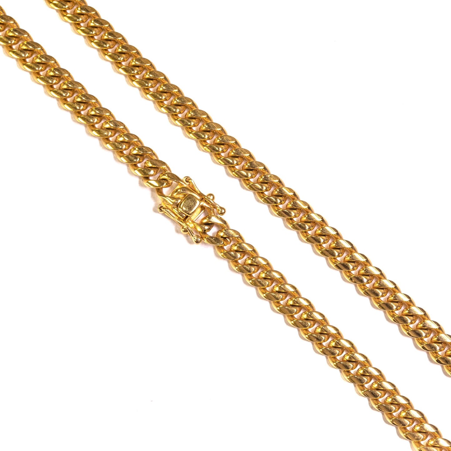 Golden Gilt 8mm Miami Cuban Link Necklace
