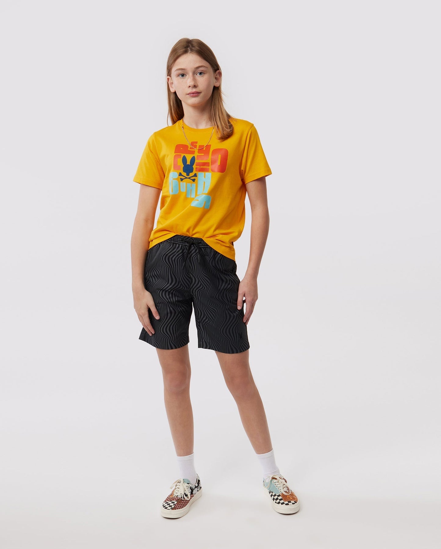 Psycho Bunny Kids Lyons Flocking Graphic Tee - Saffron