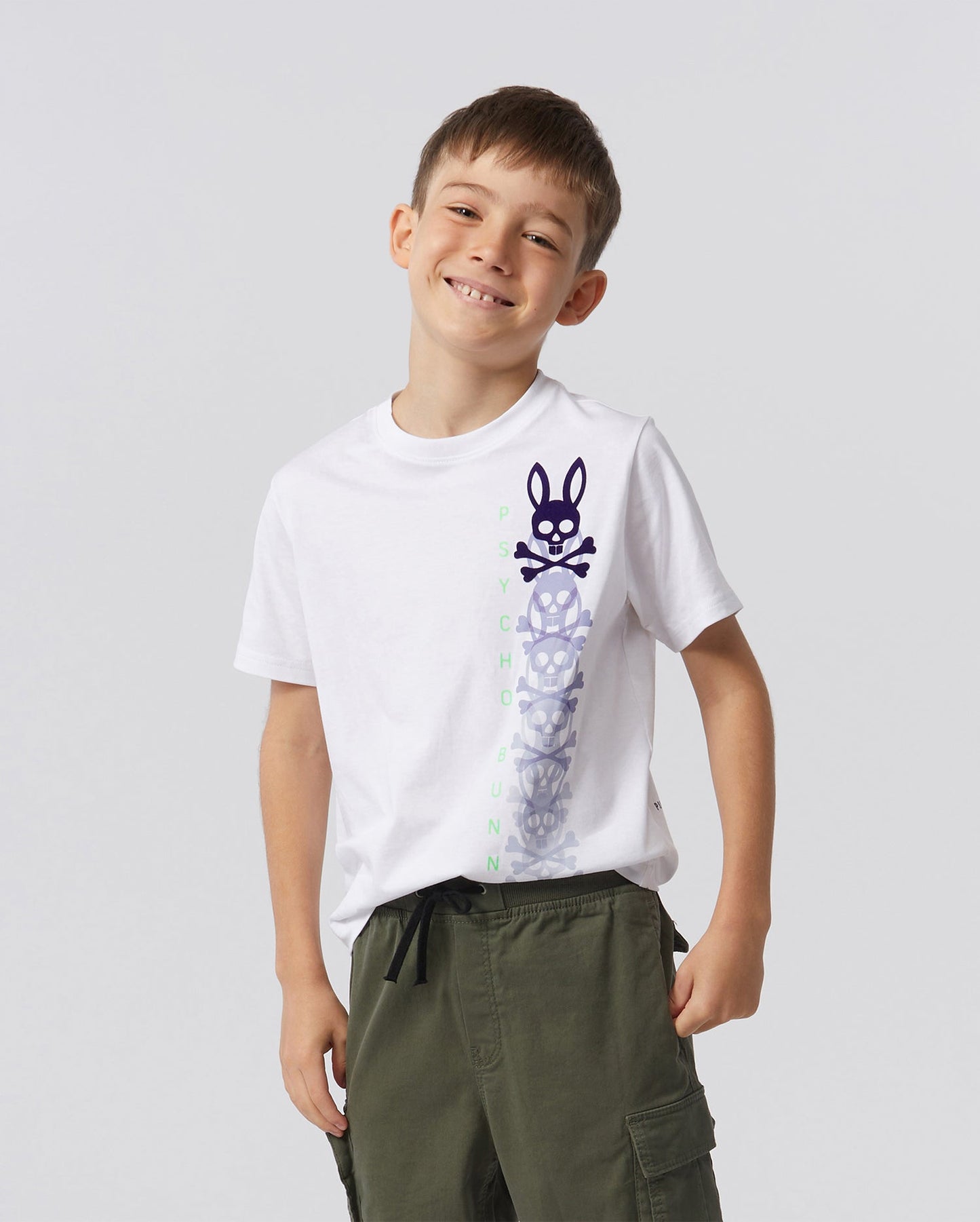 Psycho Bunny Kids Hudson Bunny Logo Tee - White