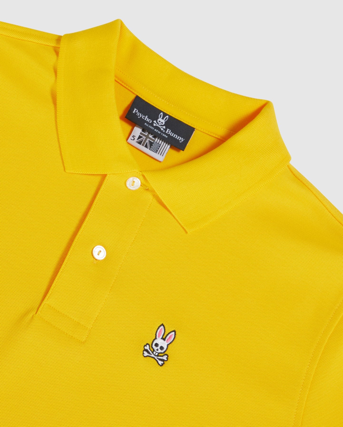 Psycho Bunny Mens Classic Polo - Yellow Pollen