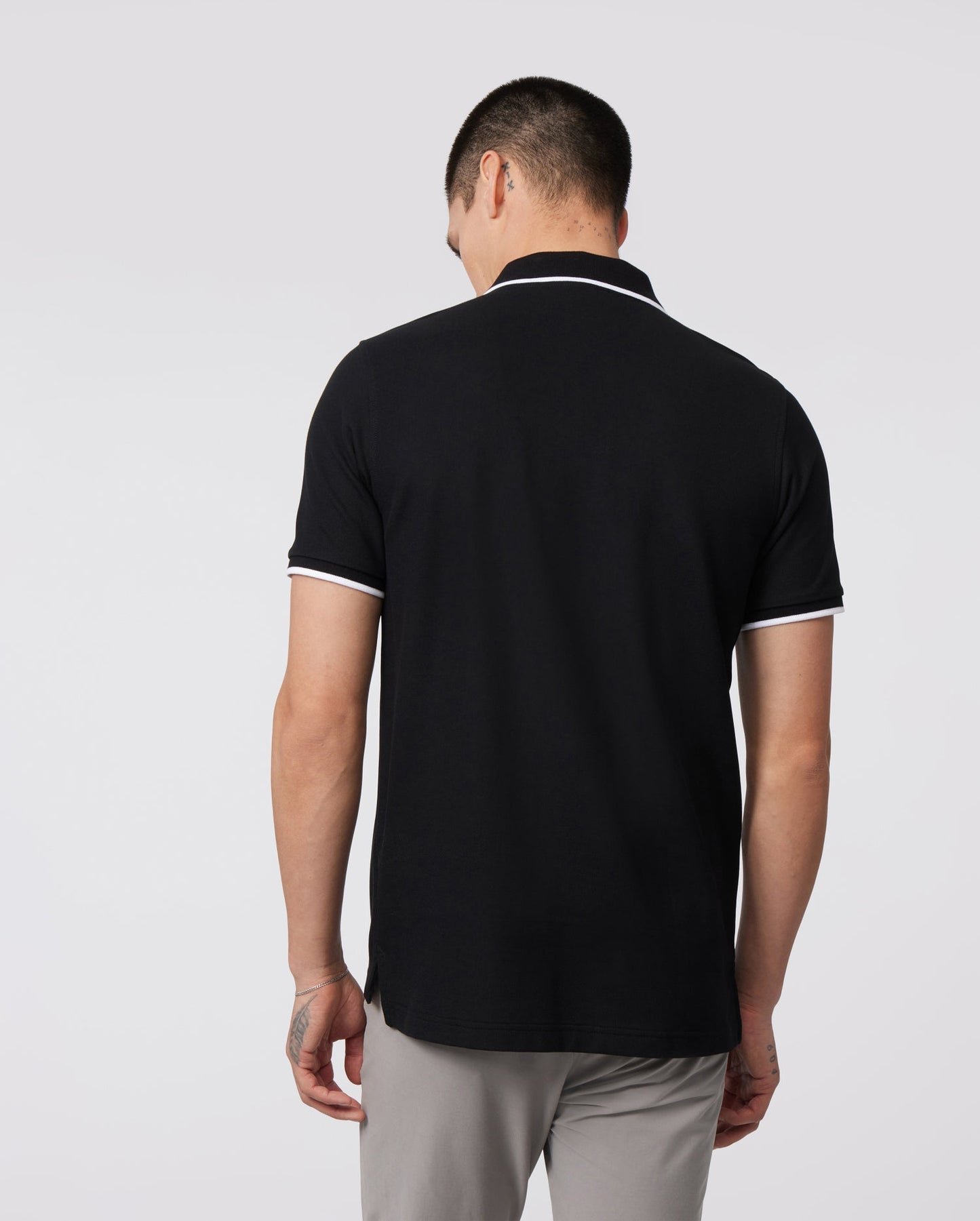 Psycho Bunny Mens Serge Pique Fashion Polo - Black