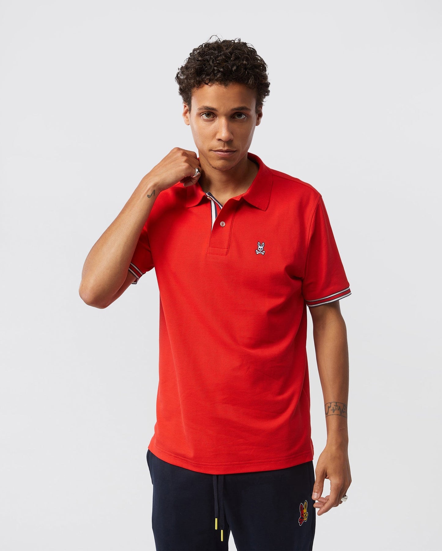 Psycho Bunny Mens Nassau Polo - Red Spice