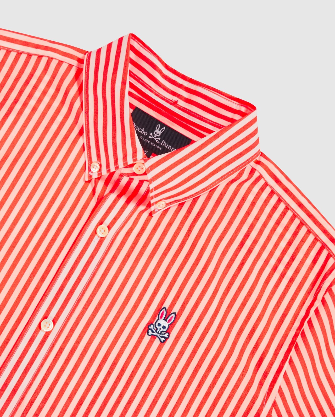 Psycho Bunny Mens Cromer Short Sleeved Sport Shirt - Fiery Coral