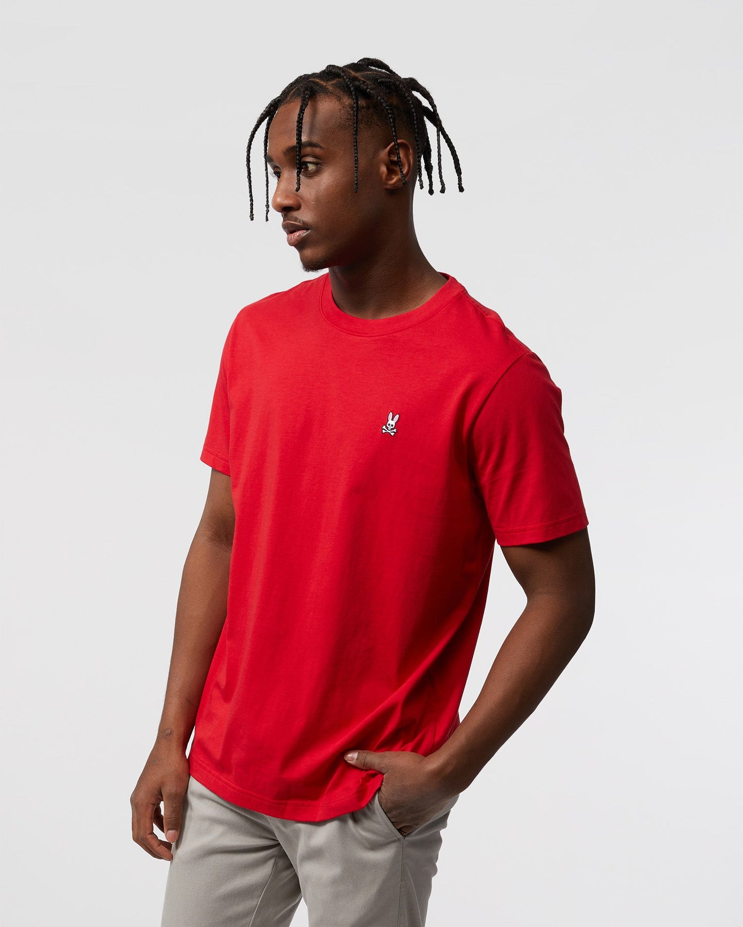 Psycho Bunny Mens Classic Crew Neck Tee - Brilliant Red