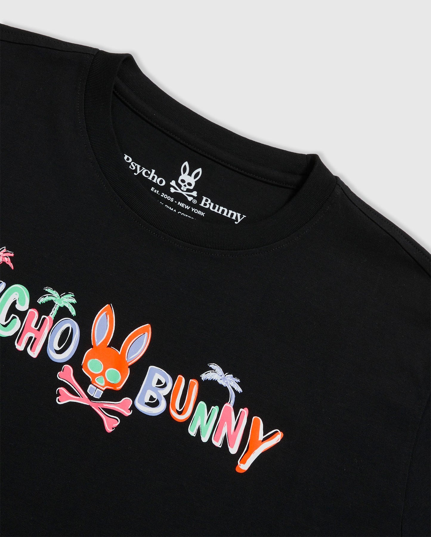 Psycho Bunny Mens Jackson Hand Drawn Tee - Black