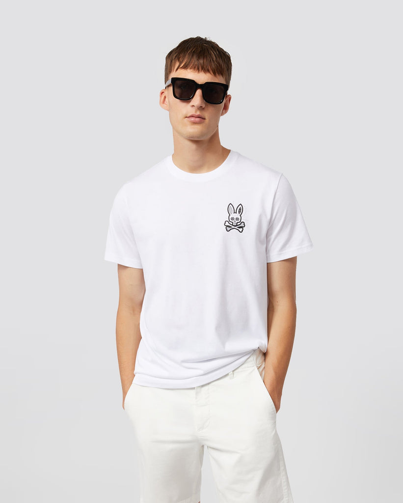 Psycho Bunny Mens Depoe Back Graphic Tee - White