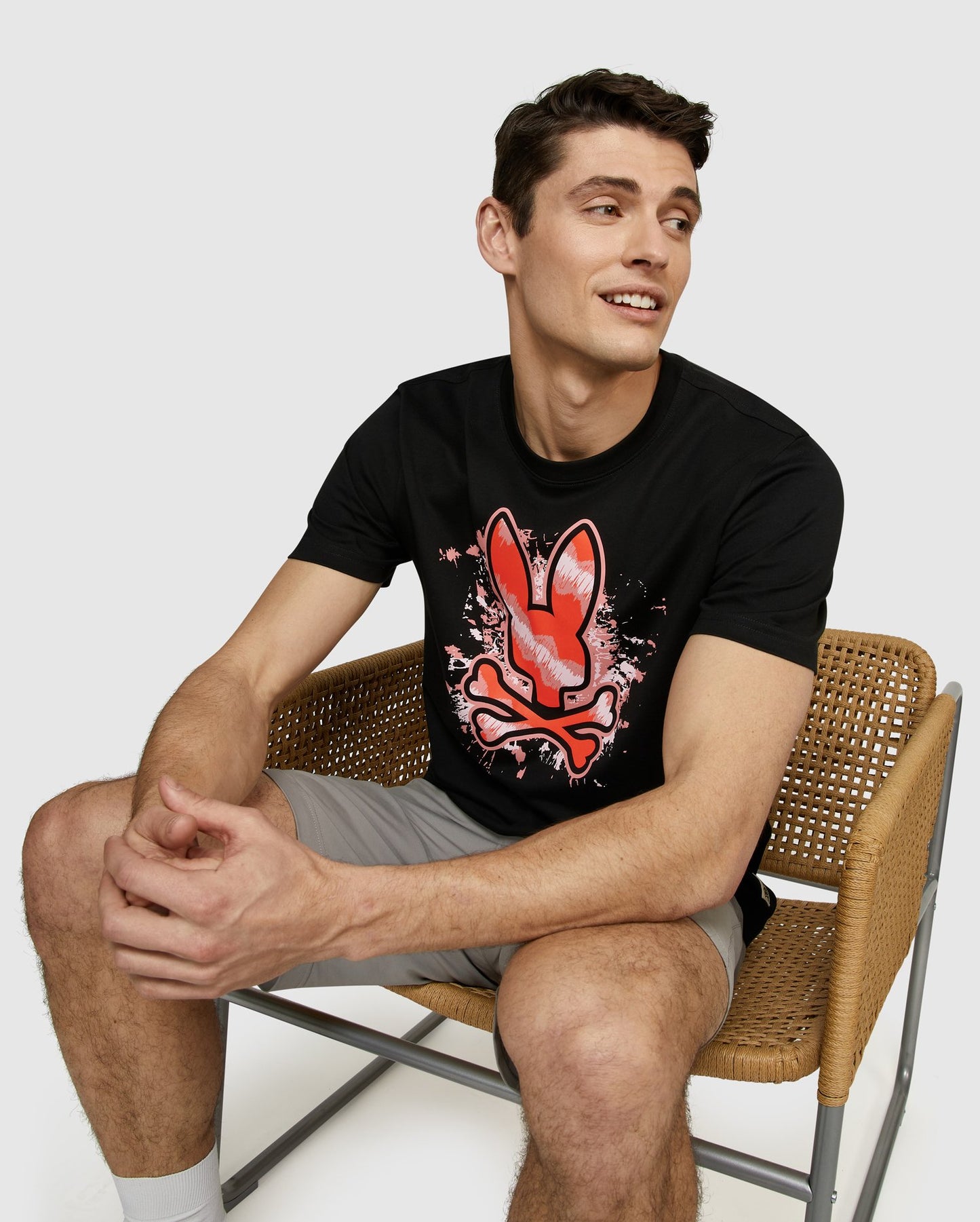 Psycho Bunny Mens Drayton Graphic Tee - Black