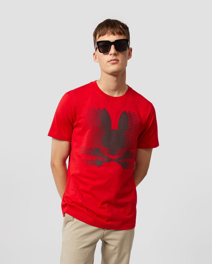 Psycho Bunny Mens Turing Graphic Tee - Brilliant Red