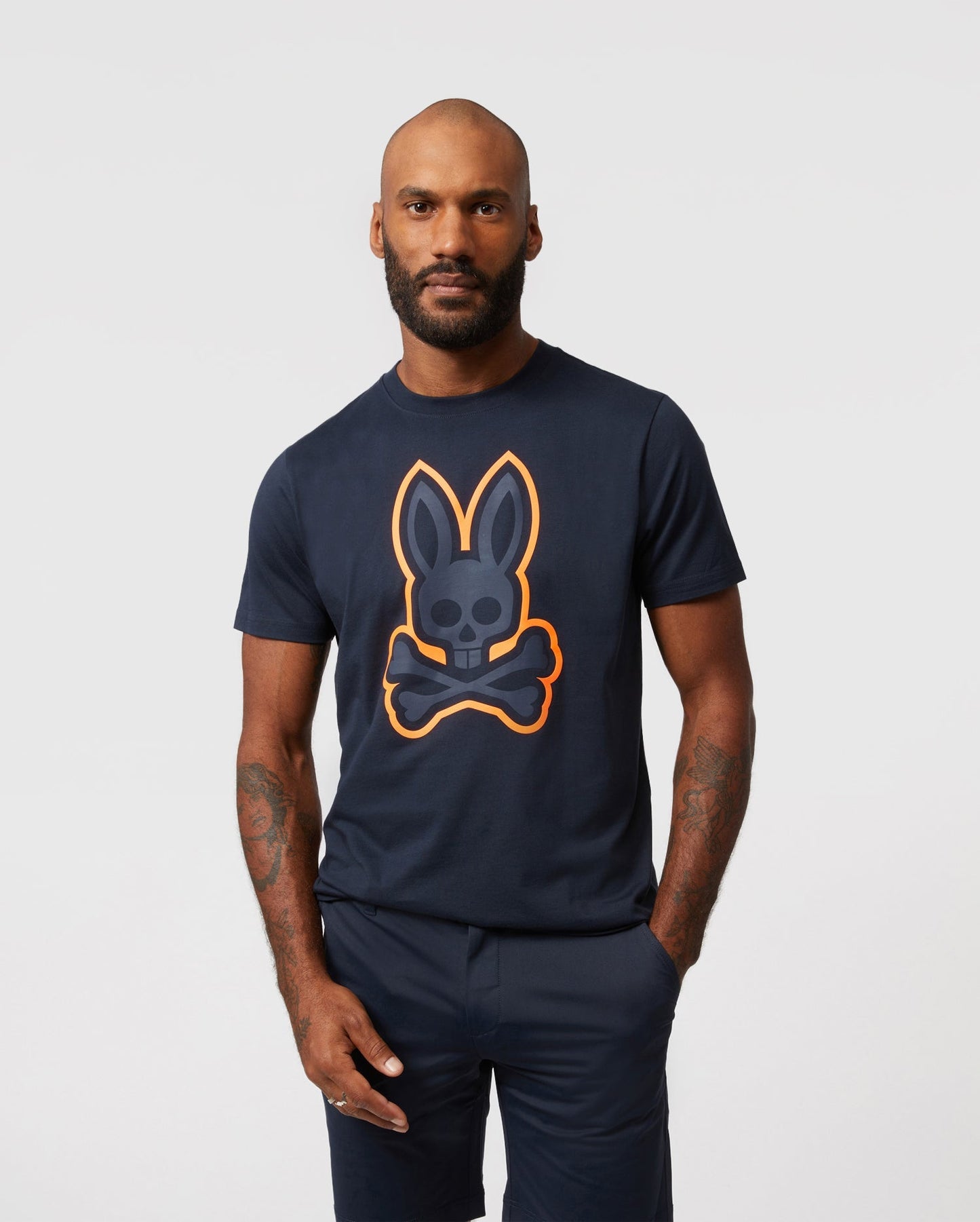 Psycho Bunny Mens Percy Graphic Tee - Navy