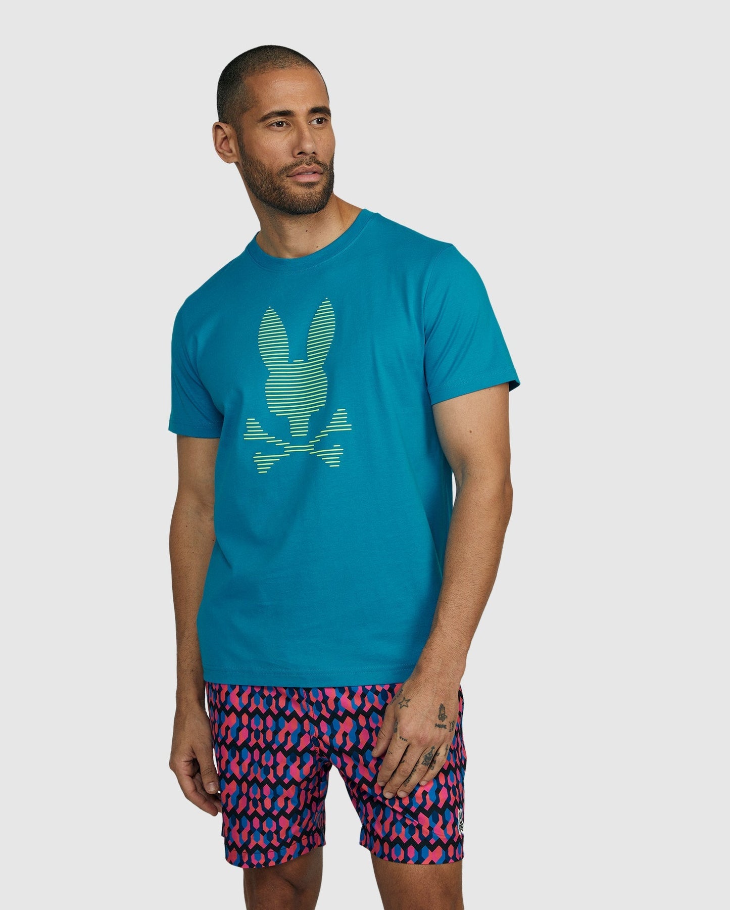 Psycho Bunny Mens Ian Tee - Blue Clay