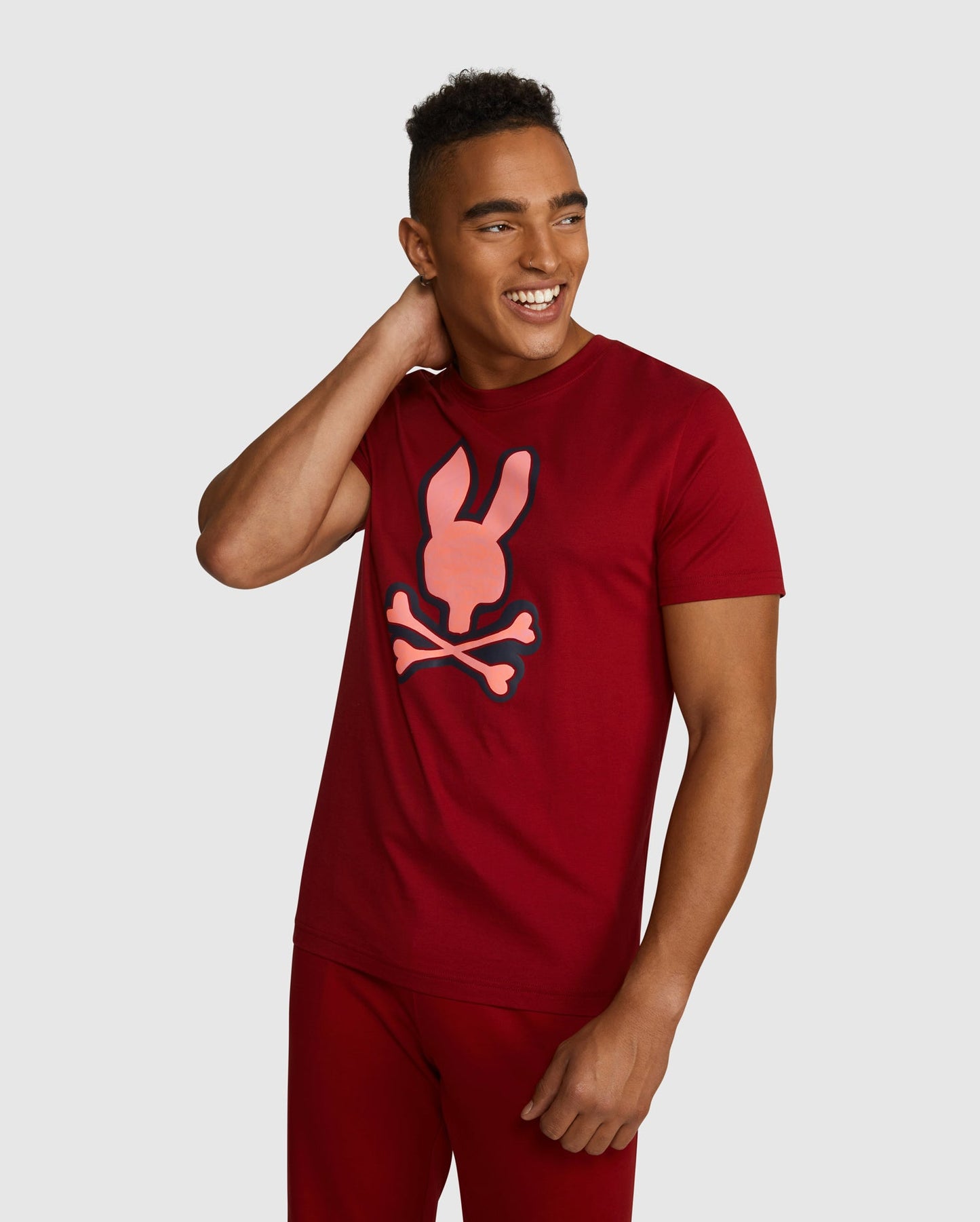 Psycho Bunny Bennett Graphic Tee in Mulled Wine