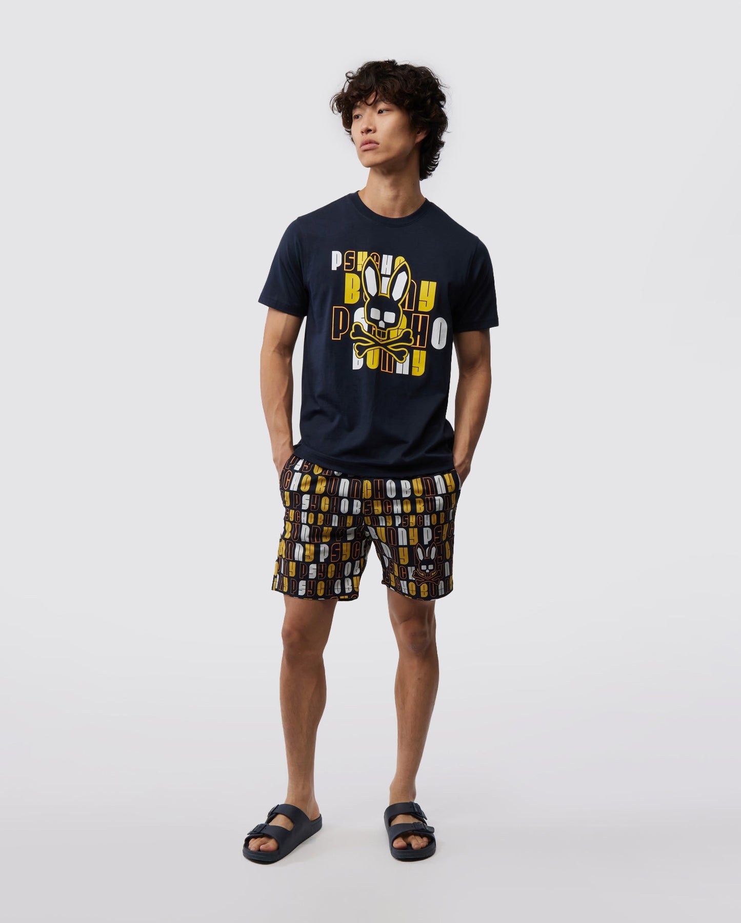 Psycho Bunny Mens Krome Graphic Tee - Navy