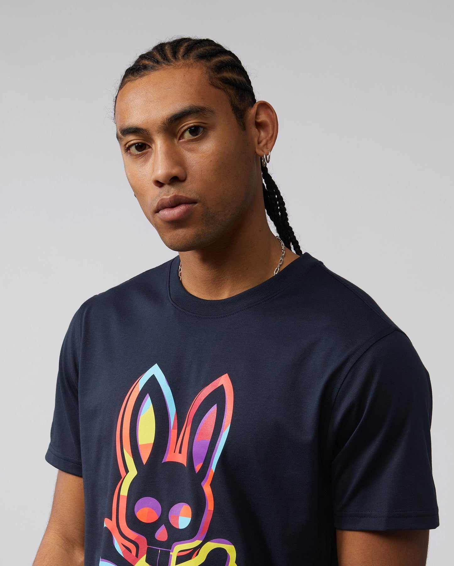 Psycho Bunny Mens Binns Graphic Tee - Navy