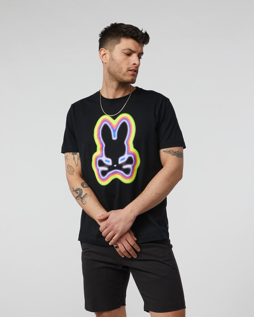 Psycho Bunny Mens Warner Graphic Tee - Black