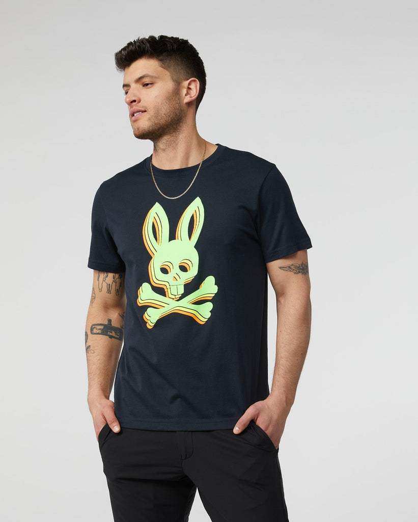 Psycho Bunny Mens Henton Graphic Tee - Navy