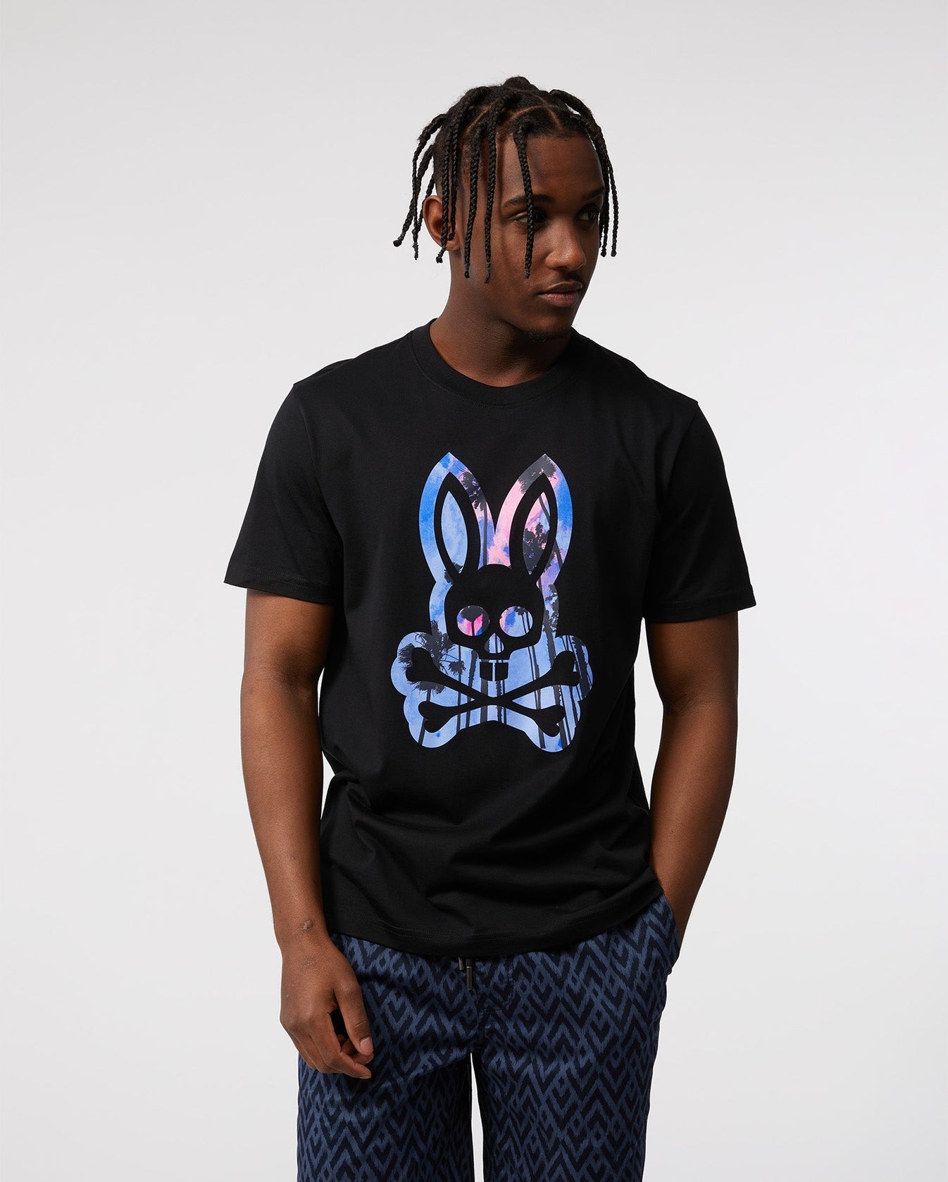 Psycho Bunny Mens Leeson Graphic Tee - Black