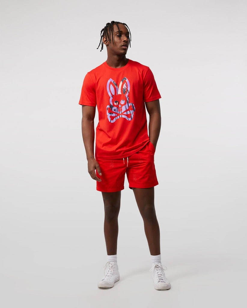 Psycho Bunny Mens Leeson Graphic Tee - Red Spice