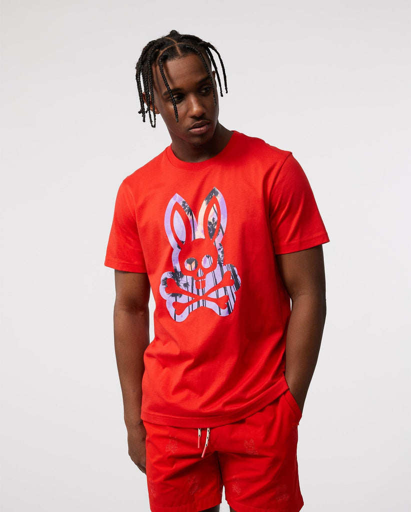 Psycho Bunny Mens Leeson Graphic Tee - Red Spice