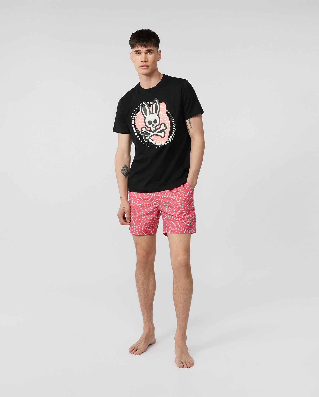 Psycho Bunny Mens Hurell Graphic Tee - Black