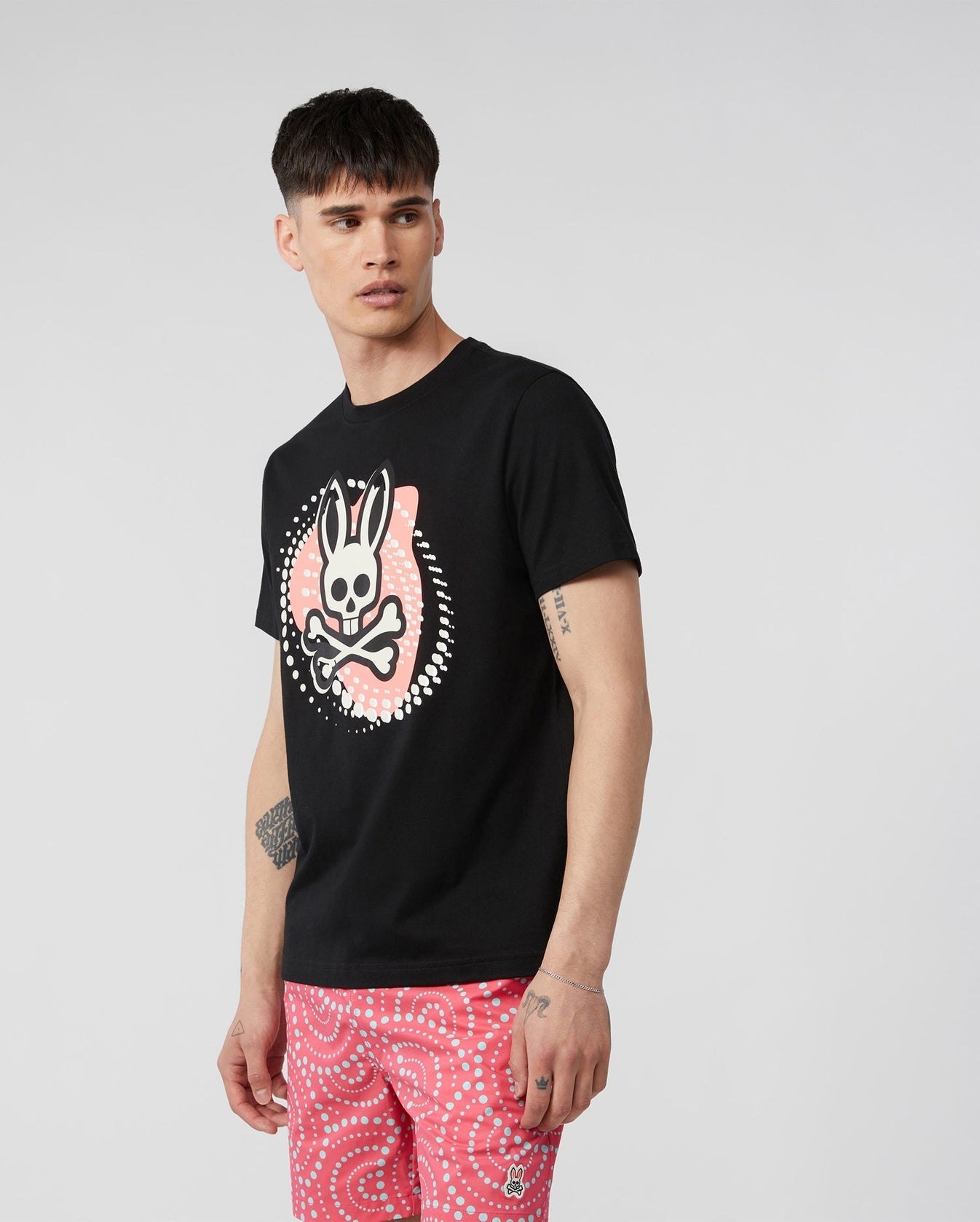 Psycho Bunny Mens Hurell Graphic Tee - Black