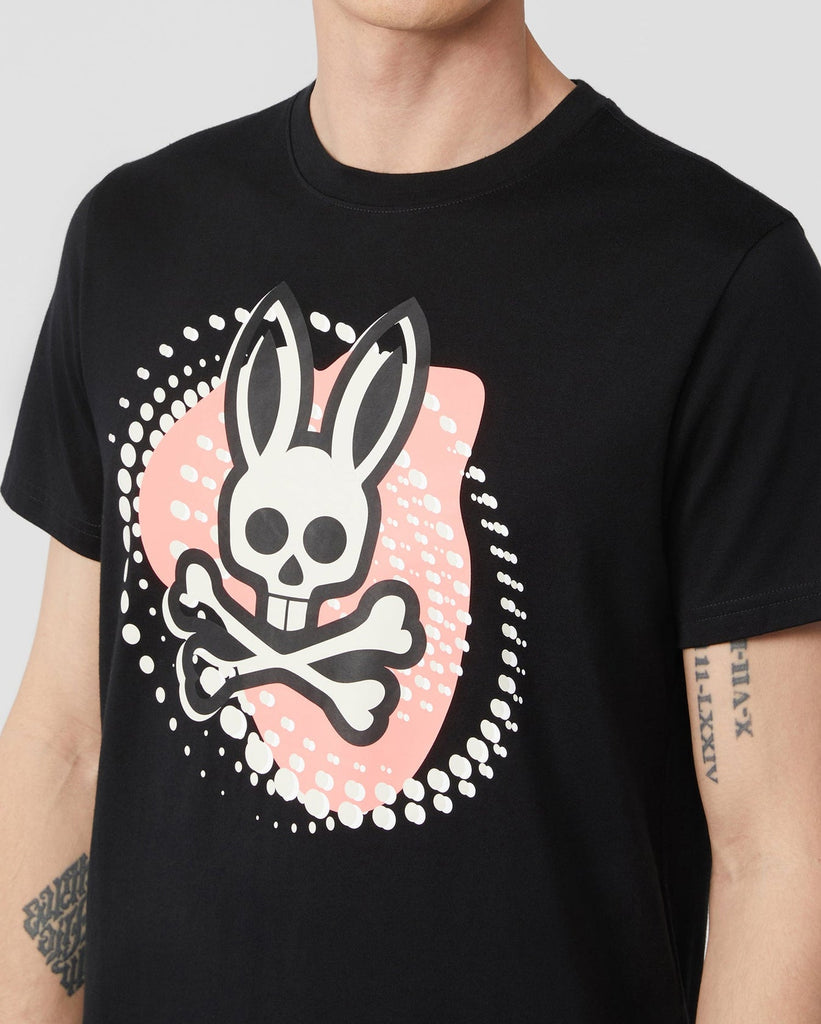 Psycho Bunny Mens Hurell Graphic Tee - Black