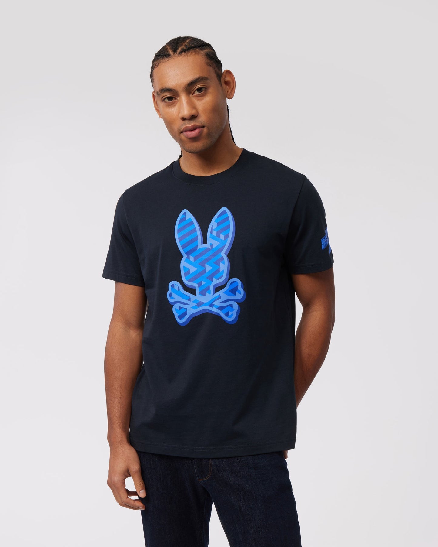 Psycho Bunny Mens Pisani Graphic Tee - Navy/Blue