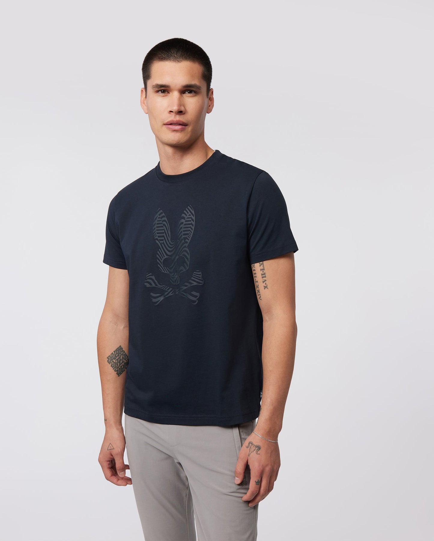 Psycho Bunny Mens Edge Graphic Tee - Black