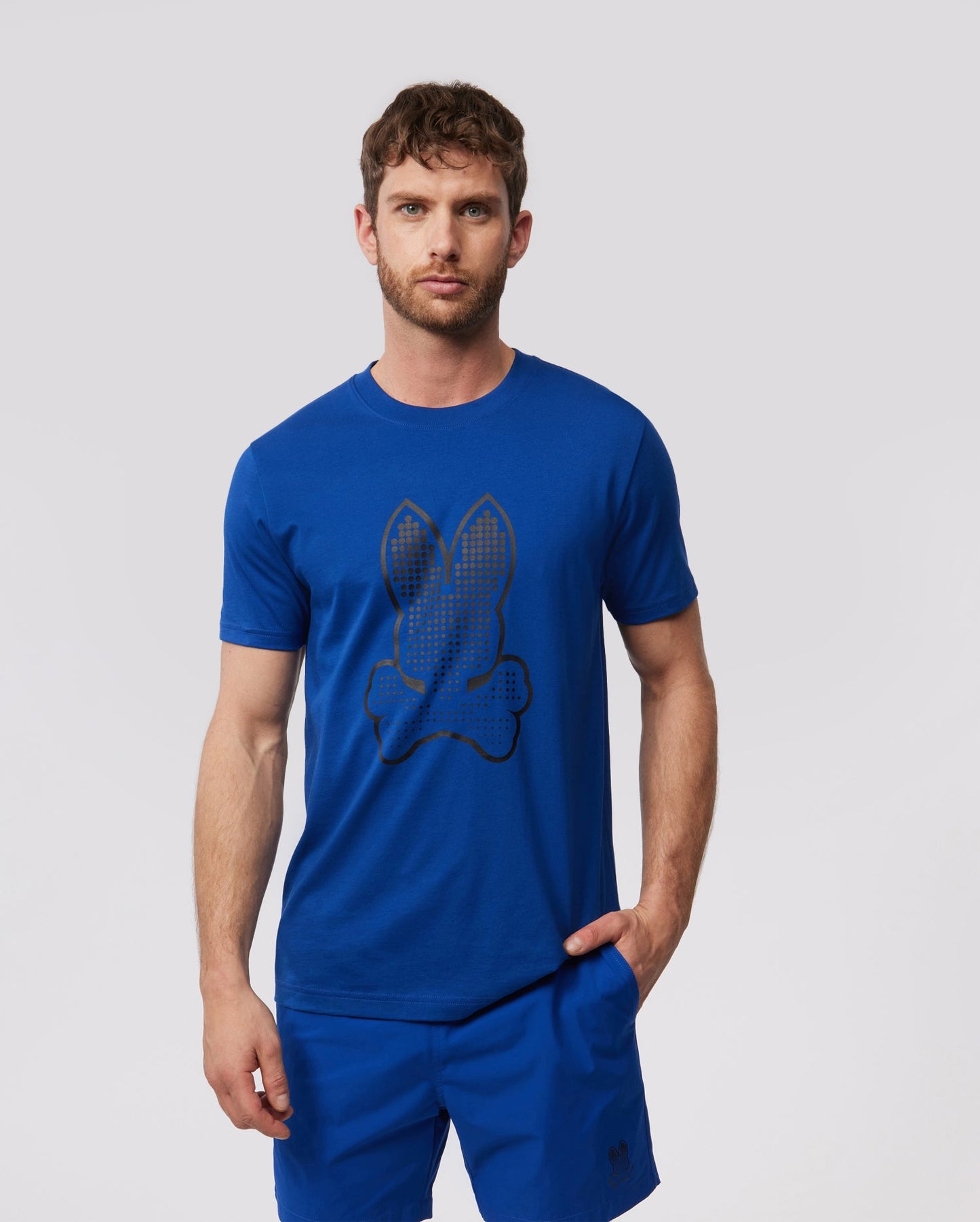 Psycho Bunny Mens Strype Graphic Tee - Space Blue