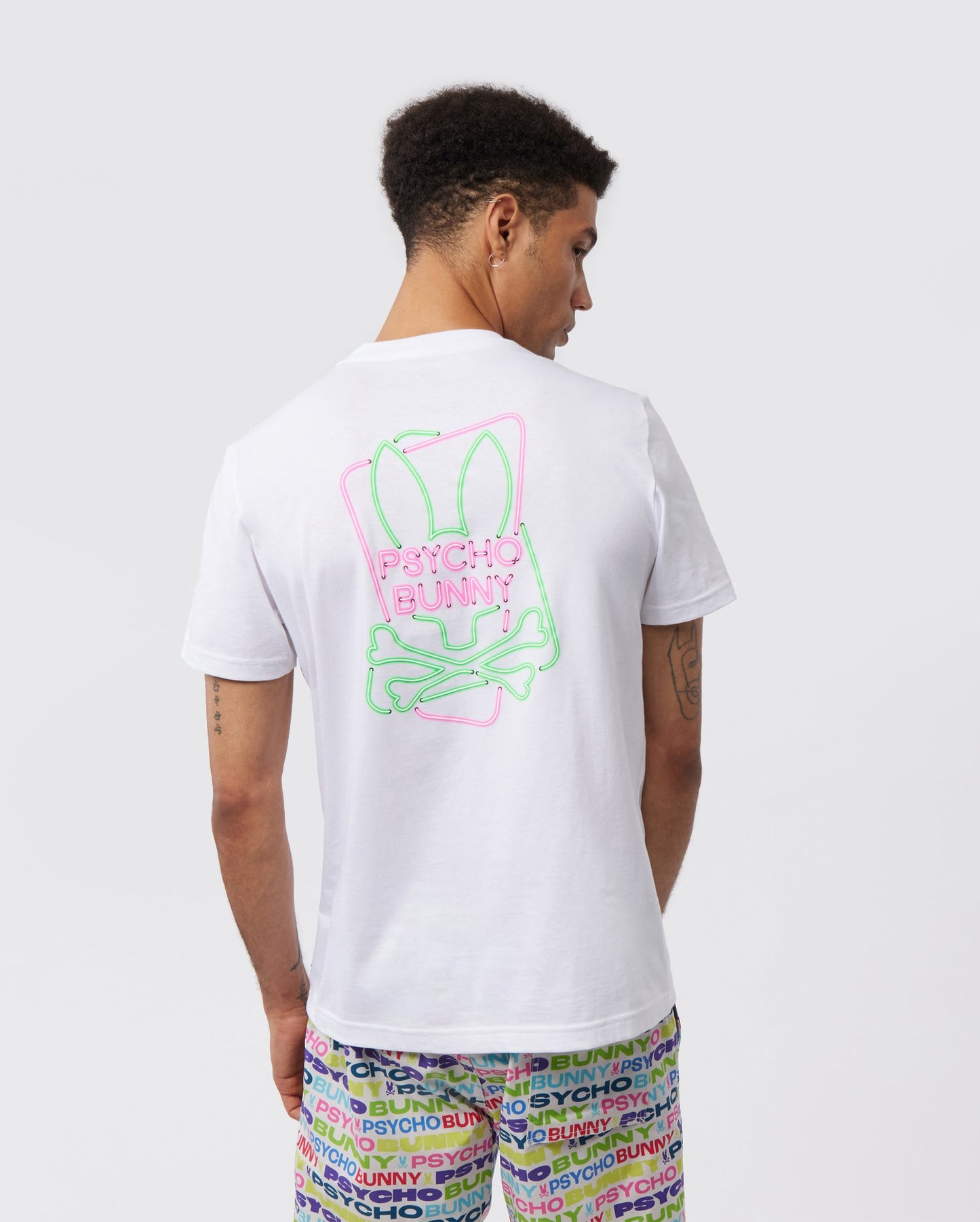 Psycho Bunny Mens Claude Graphic Tee - White