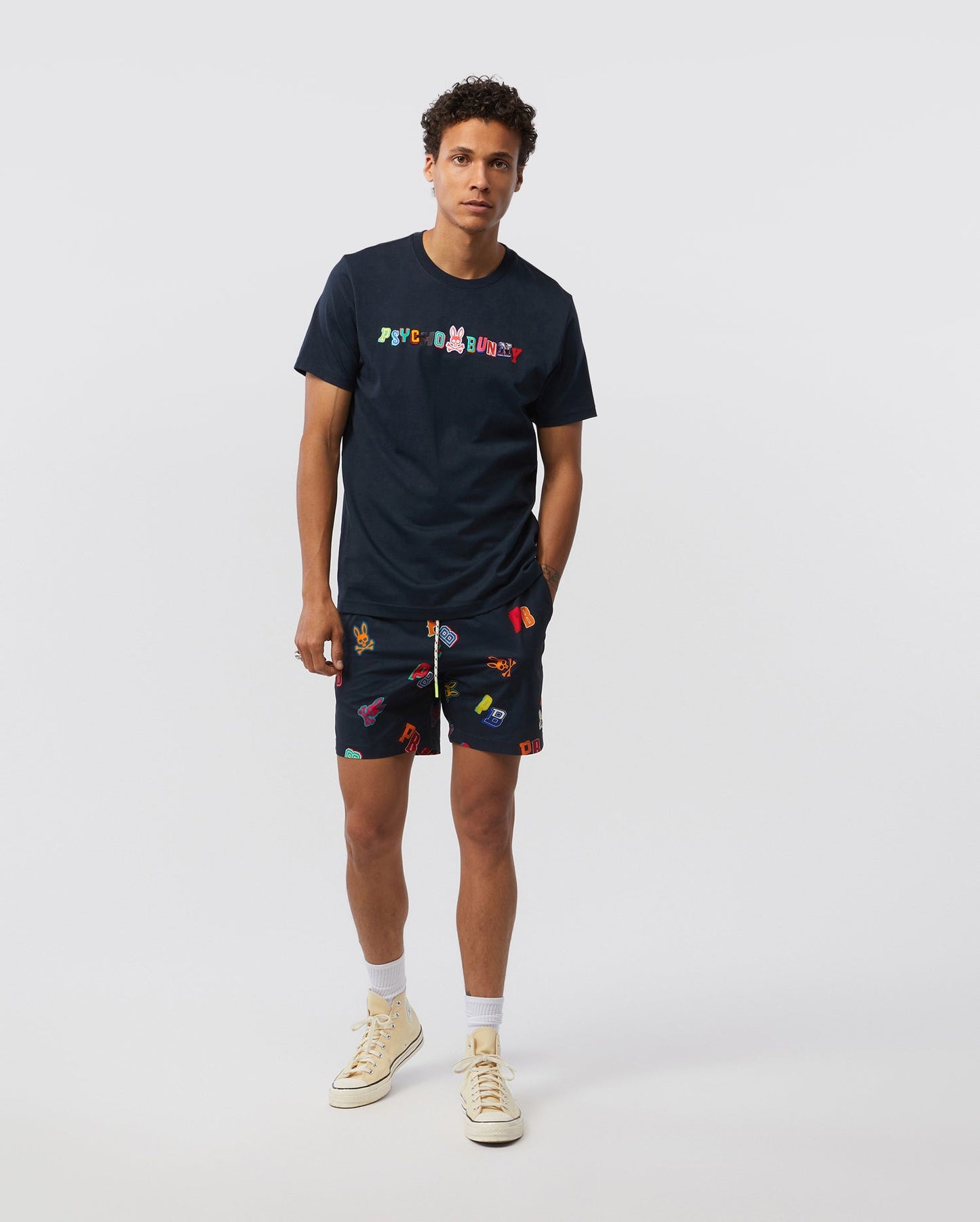 Psycho Bunny Mens Fulton Graphic Tee - Navy