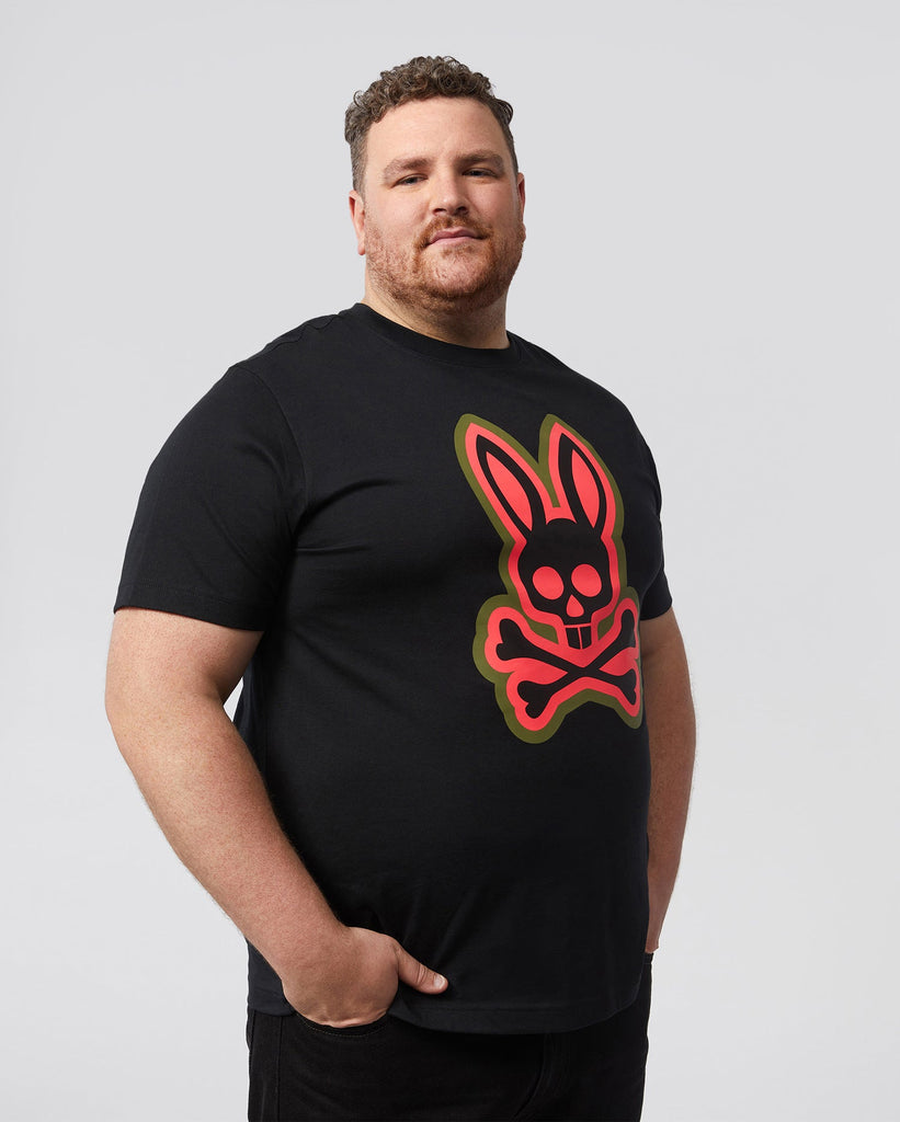 Psycho Bunny Mens Patchin Graphic Tee - Black