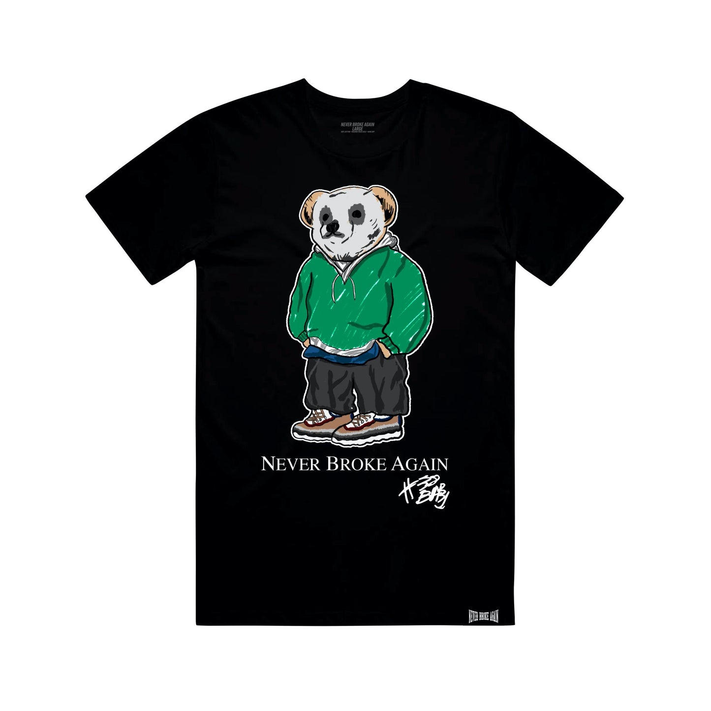 NBA Young Boy Chillen Bear Tee in Black