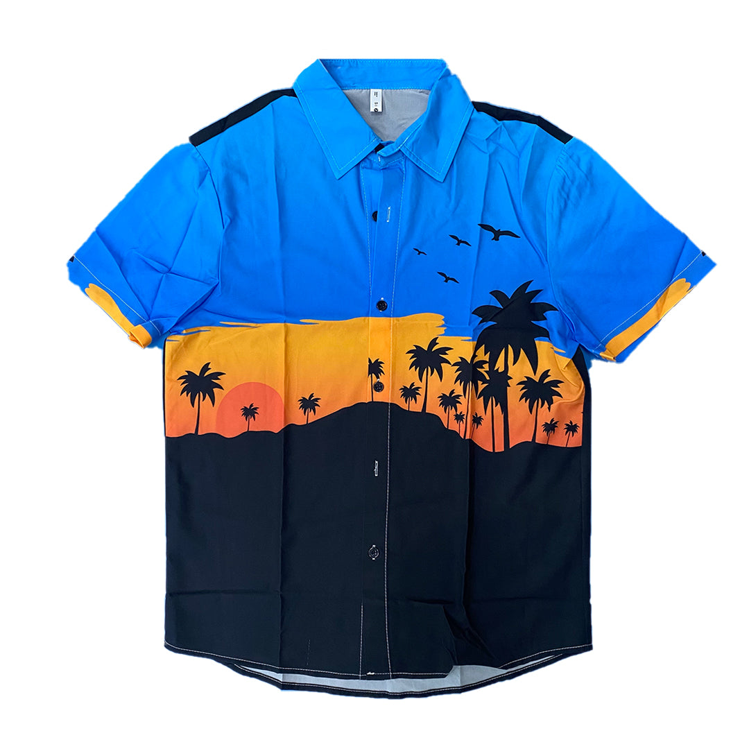 Forever Young Coconut Sunset Vacation Button Down Shirt