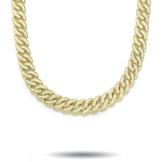 Gold Gods 8MM Micro Diamond Cuban Link Chain - Yellow Gold