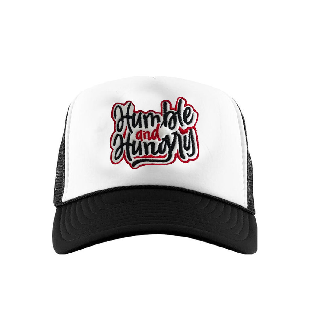 TDNY Humble & Hungry Trucker Hat in White/Black/Red