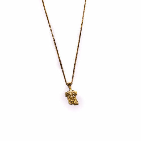 Golden Gilt Extra Mini Jesus Piece Necklace