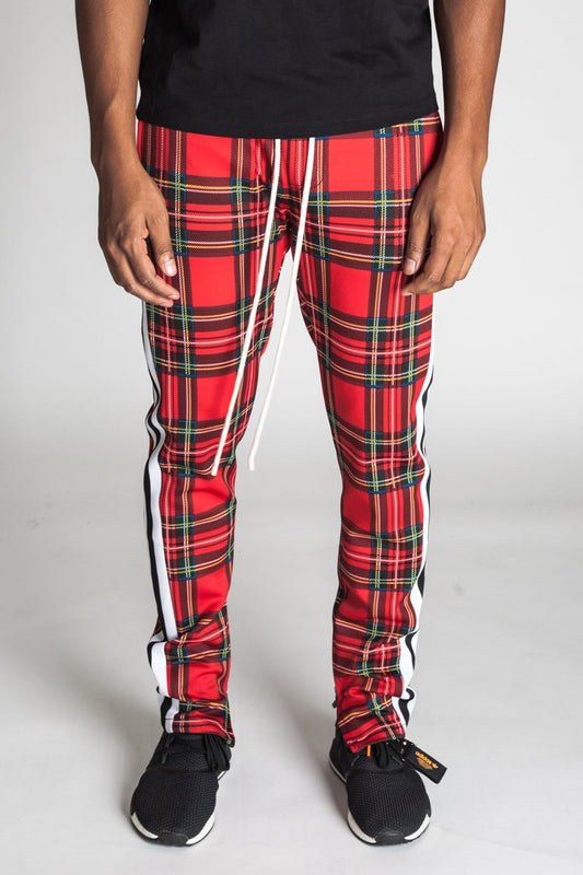 KDNK Striped Scuba Plaid Track Pants