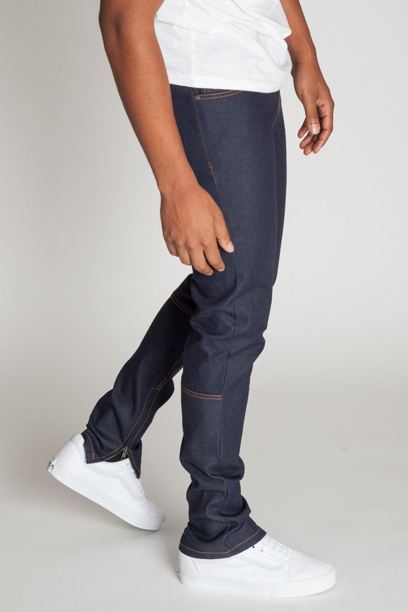 KDNK Raw Denim Ankle Zip Jeans