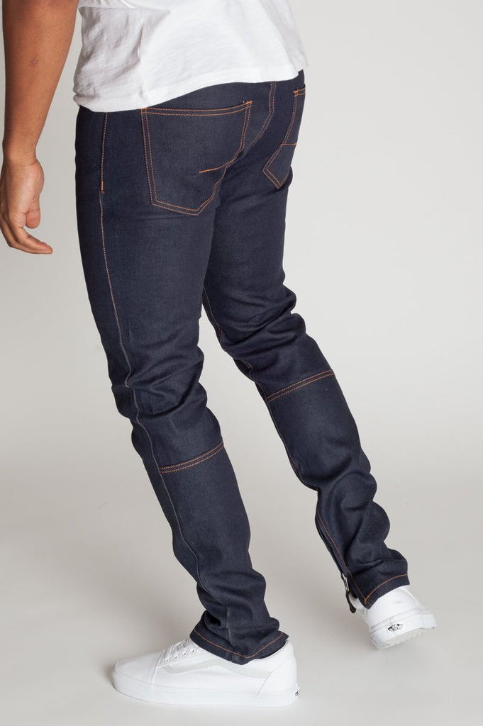 KDNK Raw Denim Ankle Zip Jeans