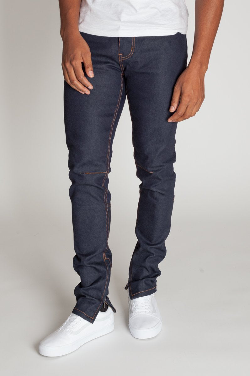 KDNK Raw Denim Ankle Zip Jeans