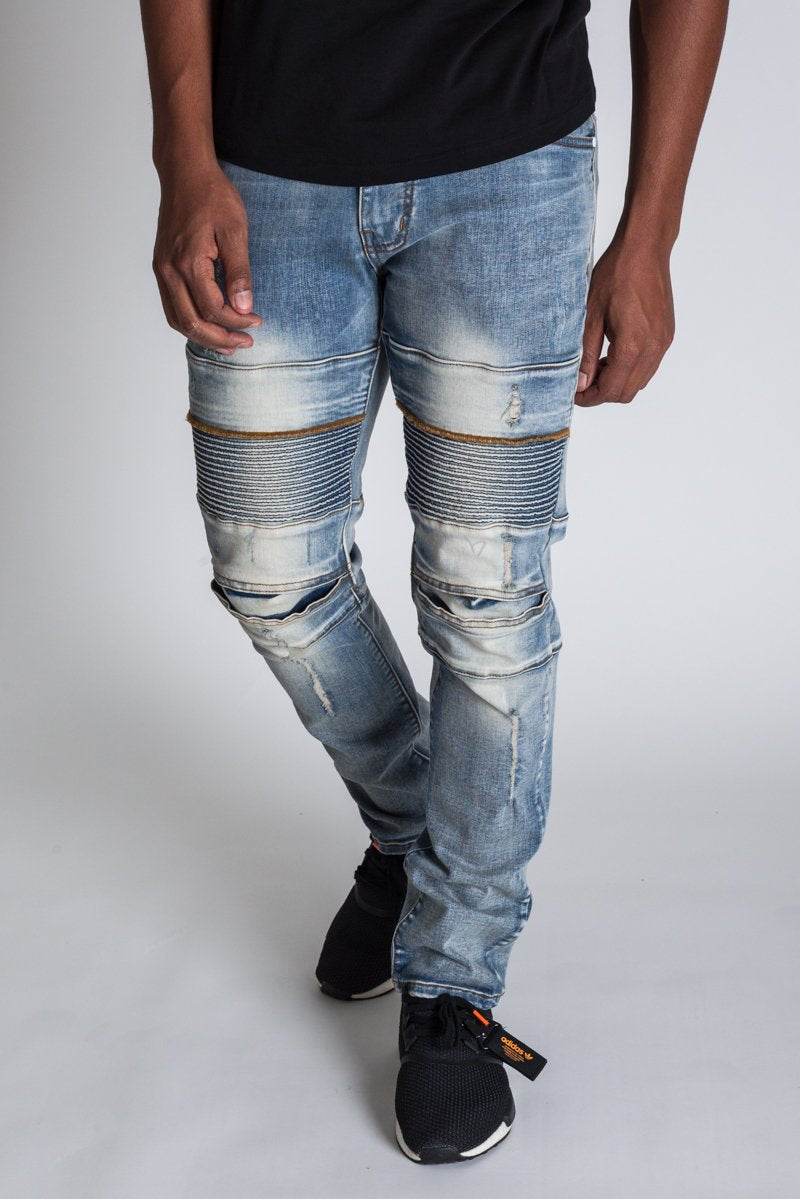 KDNK Distressed Biker Jeans